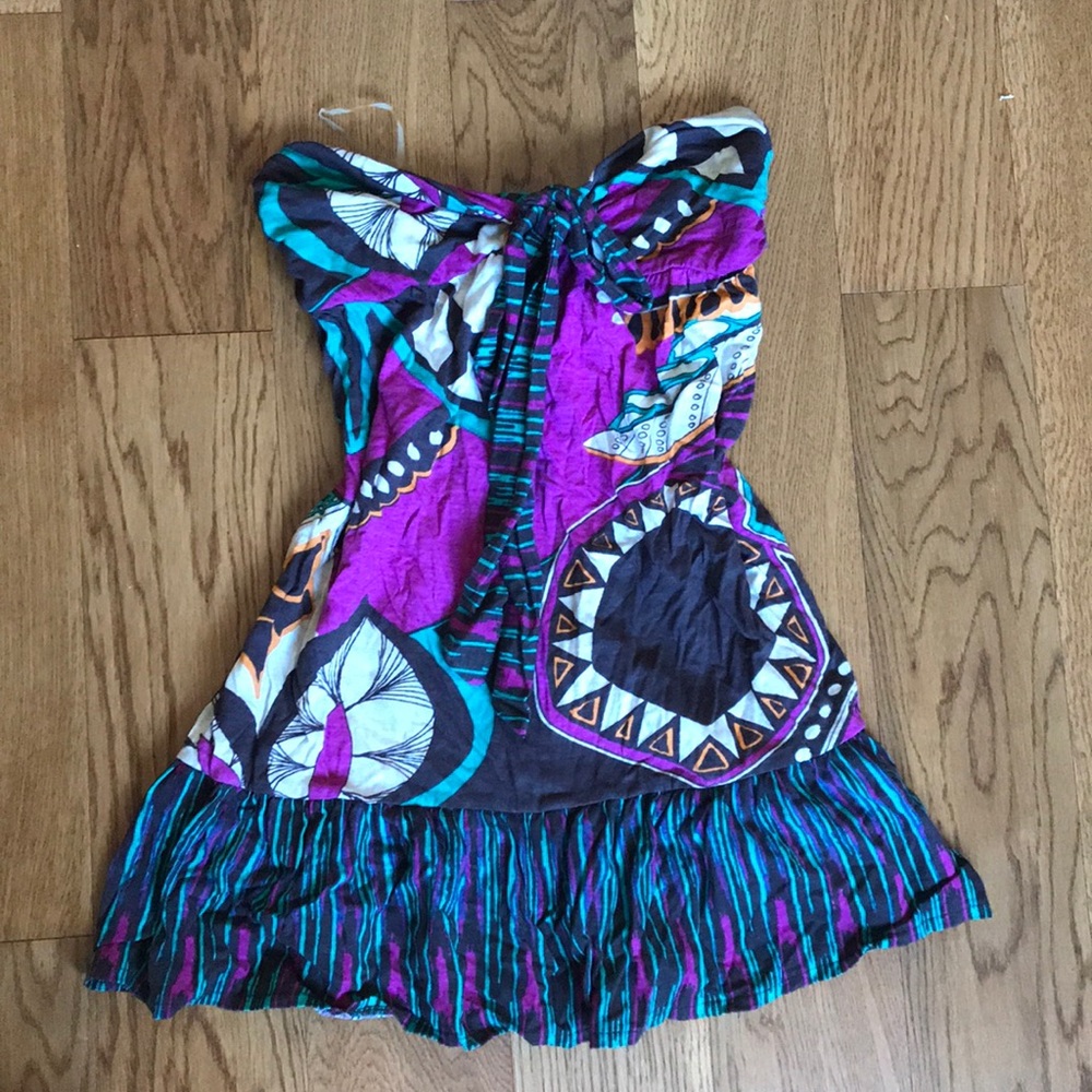 Strapless Aztec summer dress